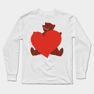 Teddy Bear & Heart Long Sleeve T-Shirt